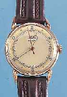 HATIS HERRENARMBANDUHR MODELL INCABLOC, REF.-NR. 205955, SCHWEIZ UM 1954, RG 750/000, BODEN U. GLASR. GEDR., BET. BANDANST., ORIG. ZWEIFARB. ...