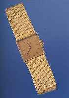 IWC Damengoldbanduhr, Ref.-Nr. R848, Schweizum 1965, GG 750/000-Carree-Geh. incl. GG- Flechtband, Boden gedr., verg. Blatt, zum Randl. fl., ...