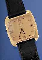 OMEGA Herrenarmbanduhr Modell De Ville, Ref.-Nr. 111100, Schweiz um 1974, GG 750/000, Tonnenform, Boden gedr., matt verg. Blatt, GG-Std.-Zeichen ...