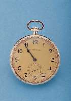 TAVANNES WATCH & CO. HERRENTASCHENUHR MODELL LEPINE, REF.-NR. 448/7019339, SCHWEIZ UM 1912, GG 585/000, BODEN GUILL., MONOGRAMMSP. FREI, MATT ...