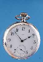 OMEGA Herrentaschenuhr Modell Lepine, Ref.- Nr. 4104010, Schweiz um 1912, Silber ber., Emailbl. sign., verg. Ankerwerk, 15 St., Komp.-Unr., gebl. ...