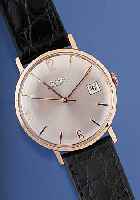 DOXA Herrenarmbanduhr, Ref.-Nr. 11765/14, Schweiz um 1965, RG 585/000, Glasr. gedr., vers. Blatt, Zentralsek., Datum, Kal. 117, 17 St., ...