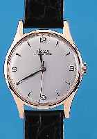 DOXA Herrenarmbanduhr Modell Antimagnetik, Ref.-Nr. 10335/14, Schweiz um 1950, RG 585/000Boden gedr., Zentralsek., vers. Orig.-Blatt, zum Rand l. ...