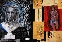 Cini, Enzo, Dans un Parc, Gouache collagiert handsigniert und dat. 1971/79, ca. 65 x 95 cm u.Gl., R.
