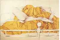 BRUNI, BRUNO, IL LETTO, FARBLITHO VON 1989, HANDSIGN. UND NUM. 64/150, CA. 59,5 X 78,5 CM,KLEINERE LäSUREN AM UNTEREN RAND