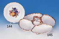 Teller, Meissen 1850/60, I. Wahl, Fond mit feiner Malerei: verschiede Früchte und Blumen, Goldrand, sehr gute Erhaltung, D ca. 21.5 ...