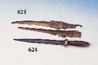 MESSER, DEUTSCH, 18. JH., KLINGE EISEN KORRODIERT, GRIFF HORN, L. CA. 30 CM
