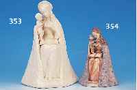 GROßE HUMMELFIGUR, FA. GOEBEL, 1950, STEINGUT, BLUMENMADONNA, NO. 10/3, WEIß, H. 31 CM, MIN. BESTOßEN, KAUM STöREND