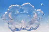 SCHALE, LALIQUE, SCHWERES FARBLOSES GLAS MITRELIEFIERTEM UND MATTIERTEM BLATTDEKOR, SIGN.,H. CA. 7.5 CM, D. CA. 31 CM, KARTON MIT ...