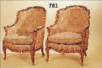 PAAR SESSEL, 1. HäLFTE 20. JH., BAROCKSTIL, BUCHE NUßBAUMFARBEN, ALTERSBEDINGTE GEBRAUCHS-SCH., H. CA. 86.5, SH. 43 CM, ELEGANT