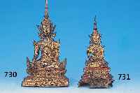 Buddhaskulptur, Tailand, Bangkokstil, 2. Hälfte 19. Jh., beschädigt, Reste alter Vergoldung, H. 17 cm