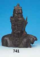 Büste, China, Ming-Dynastie, um 1540/80, Richterskulptur, abgeschnitten, z.T. besch., Bronze, 32 x 26 cm