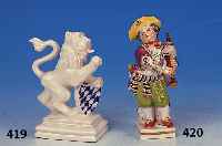 Skulptur, Meissen, Mitte 20. Jh. , Porzellan, junger Mann mit Dudelsack, bemalt, Goldstaffage, H. 9.5 cm