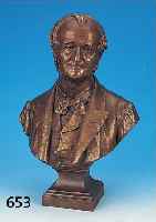 BüSTE DES RICHARD WAGNER, SIGN. CADE, DAT. 1874, BRONZEGUSS, H. CA. 44 CM
