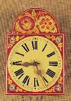 Wanduhr Schwarzwald, wohl Karlstein, um 1880, floral bemaltes Bogenzifferblatt (nicht ausder Zeit), Holzplatinenwerk, Türen fehlen, ...