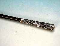 SPAZIERSTOCK, PERSIEN, UM 1900, GRIFF SILBER, REICH RELIEFIERT MIT ROCAILLEN, SCHUSSERNEUERT, L. CA. 94,5 CM