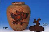 Vase, WMF,  Keramik, mit Vogeldekor, am Boden num.813/027 ?, H. ca.23.5 cm, l. Altersspuren