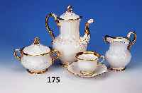 Tete a Tete, Meissen, um 1870/80, Porzellan Goldstaffage, fnfteilig, altersbedingt l. berieben, Kannenh.ca. 25 cm, Kannenausguá min. ...