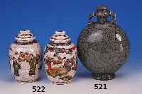 Doppelhenkelflasche, China 19. Jh., Steinzeug, grn glasiert, krakeliert, H. 25 cm