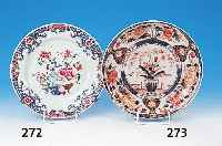 Teller, China, um 1780, Porzellan, famille rose, bemalt, D. 22.5 cm