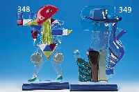 Große Glasskulptur, Murano, Vercos, abstrakter Mensch, signiert, Glas, H. 58 cm