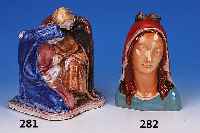 Marienbüste, Gmünder Keramik, 30er Jahre, bunt staffiert, H. ca. 22 cm