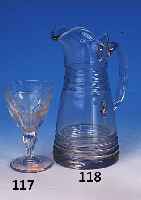 Henkelkrug, Sachsen, um 1810/20, farbloses Glas, geschnittener Dekor, H. 26 cm