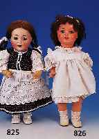 Porzellankopfpuppe, Hertel & Schwab, um 1910, Massek”rper, 2 1/2 braune Schlafaugen, am Auge rest., zwei Finger rest., H. ca. 52 cm, zwei ...
