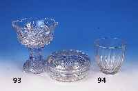 Zwei Teile Kristall, deutsch, Anfang 20. Jh., , Fuáschale (zweiteilig), Fuá auch als kleineSchale bzw. Vase verwendbar und eine Deckel- dose, ...