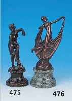 Bronzeskulptur, bez. Benke, um 1930, Tänzerin auf grünem Marmorsockel, H. ca. 22 cm