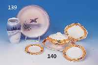 Puppenservice, England, 30er Jahre, Steingut, Art Deco-Dekor, best. aus 16 Teilen leicht best.