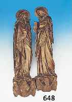 Paar Wandreliefs, Bronze, um 1900/10, zwei Evangelisten, H. ca. 63 cm