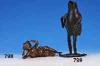 Scherzfigur, Frankreich, um 1895-1900, Bronze teils grn patiniert, Frosch mit Korb, H. ca. 19 cm