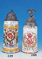 Reservistenkrug, Bad.Grenad.Regt. KW. I No. 110 12. Komp. in Mannheim, Porzellan, be- druckt, haarrissig im Boden, H. 25.5 cm