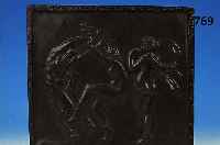 Bronzerelief, Frankreich, sign. M. Clodion, 19. Jh., feiner Guss mit reliefiertem Elfen- reigen mit Satyr, ca. 32 x 36 cm