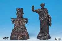 Bronzefigur, Italien, um 1900, nach antikem Vorbild, antike Gottheit, Fackel fehlt, H. ca.14 cm
