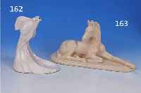PORZPORZELLANFIGUR, HAVILAND LIMOGES, MONOGR. ES= E. SANDOZ, UM 1930, AUFSTEIGENDER FISCH, WEIß, H. CA. 20 CM, LIT. VGL. DECOUVRIR SANDOZ LAUSANNE ...