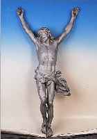 CHRISTUSSKULPTUR, WOHL FRANKREICH, UM 1900, GUßEISEN, GRAU GEFAßT, H. 138 CM