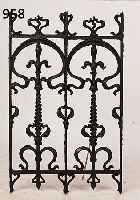 PAAR ZIERGITTER, FRANKREICH, UM 1900, GUß- EISEN, SEK. SCHWARZ GELACKT, L. KORRISIONS- SPUREN, M.: 79 X 26 CM