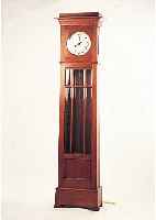 Standuhr, Gustav Becker, um 1920/25, Eichengehäuse, Schwungbereich des Pendels facett. verglast, min. Reste alten ...