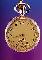 W. KRAUSBECK offene Herrentaschenuhr, Hausmarke gleichnamiger Firma in Karlsruhe, um 1885, Orig. Etui, RoseG 585/000, Scharnier-ausf., Boden ...