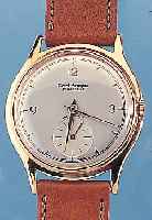 GIRARD PERREGAUX HERRENARMBANDUHR, MODELL ANTIMAGNETIC, REF.-NR. 535312, SCHWEIZ UM 1949, METALL ROTVERG., EDELST.-BODEN UND GLASRAND ...