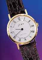 GLASHšTTE Herrenarmbanduhr, Deutschland um 1985, Metall hartverg., Edelst.-Boden auf- gedr., emailfarb. Blatt, 17 St., Formankerwerkfr ...
