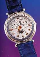 PEQUIGNET Herrenarmbanduhr, Modell Voll- kalender, Ref.-Nr. 4104313, Frankreich/Schweizum 1994, Edelst. matt., Boden aufgedr., bei Fertigst. ...
