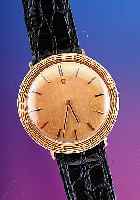 OMEGA Herrenarmbanduhr, Ref.-Nr. 111008, Schweiz um 1963, GG 750/000, Zierln., Boden aufgedr., sat. verg. Blatt, aufges. Goldstd.- Zeichen bei ...