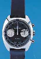 BUCHERER Herrenarmbanduhr Chronograph, Ref.-Nr. 952012, Schweiz um 1969, Metall hartver- chr., Edelstahl-Schr.-Boden, 30-Min.-Stopzäh- ler, ...