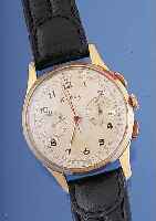 BREITLING Herrenarmbanduhr Chronograph, Ref.-Nr. 1188, Schweiz um 1950, Messing verg.,Edelstahlb. u. Glasr. gedr., ber., Orig.-BlattGeh.-Nr. ...
