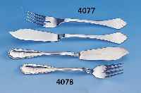 12-teiliges Fischbesteck, 800er Silber, Bruckmann & Söhne Heilbronn, um 1930, best. aus 6 Messern und 6 Gabeln, Besitzermonogramm Ah ligiert, ...