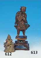 Skulptur, Nepal, um 1870/80, Bronze, Wäch- ter, H. 6,5 cm