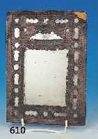 SPIEGEL, WOHL VENEDIG, 18. JH., SILBERFOLIE, ORIGINALSPIEGELGLAS, L. BESCH., SELTEN, M. CA. 19 X 29 CM